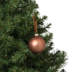 Xenos Kerstballen-Kerstbal met gouden sterretjes - roze