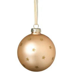 Xenos Kerstballen-Kerstbal met sterretjes - beige