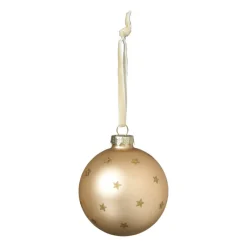 Xenos Kerstballen-Kerstbal met sterretjes - beige