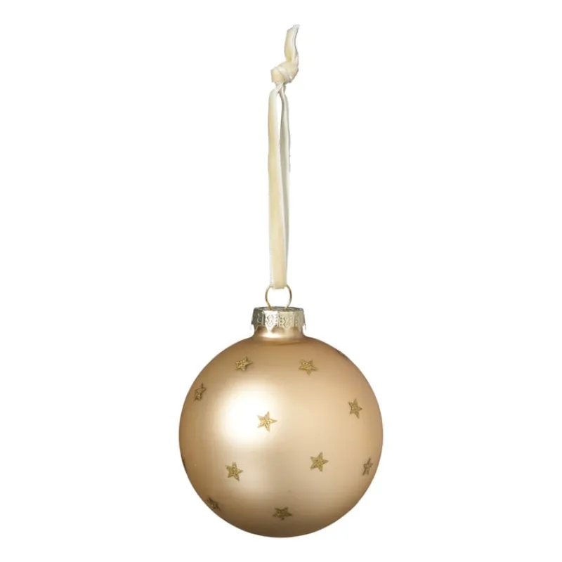 Xenos Kerstballen-Kerstbal met sterretjes - beige