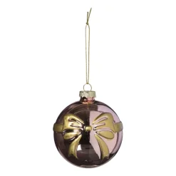 Xenos Kerstballen-Kerstbal met strik - roze