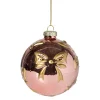 Xenos Kerstballen-Kerstbal met strikjes - roze