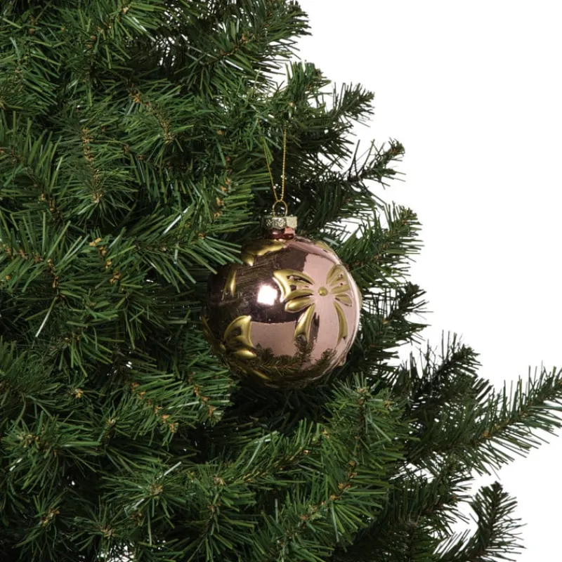 Xenos Kerstballen-Kerstbal met strikjes - roze