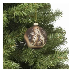 Xenos Kerstballen-Kerstbal mopshond - glas - ø8 cm