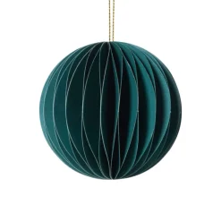 Xenos Kersthangers|Kerstballen-Kerstbal papier - groen -ø8 cm
