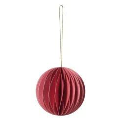 Xenos Kersthangers|Kerstballen-Kerstbal papier - roze - ø8 cm