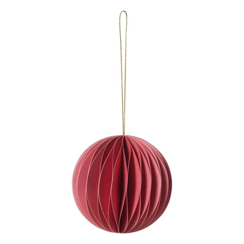 Xenos Kersthangers|Kerstballen-Kerstbal papier - roze - ø8 cm
