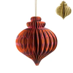 Xenos Kersthangers|Kerstballen-Kerstbal papier clashing colours - diverse varianten - ø8.3x10 cm