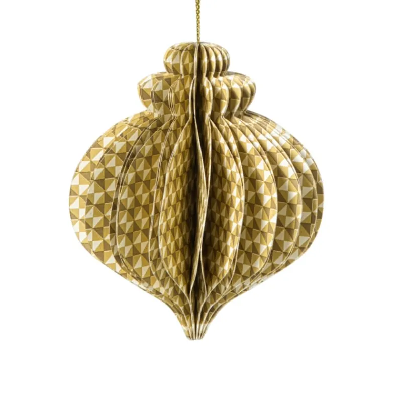 Xenos Kersthangers|Kerstballen-Kerstbal papier clashing colours - diverse varianten - ø8.3x10 cm