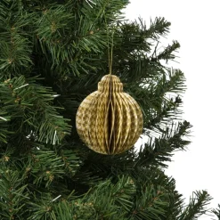 Xenos Kersthangers|Kerstballen-Kerstbal papier clashing colours rond - diverse varianten - ø7x9.5 cm