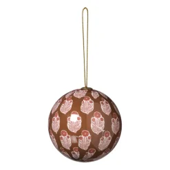Xenos Kerstballen-Kerstbal print - rood/beige