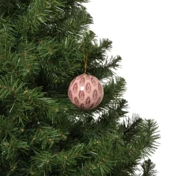 Xenos Kerstballen-Kerstbal print - rood/roze