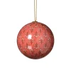 Xenos Kerstballen-Kerstbal print- paars/rood