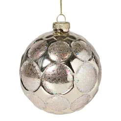Xenos Kerstballen-Kerstbal relief - champagnekleurig