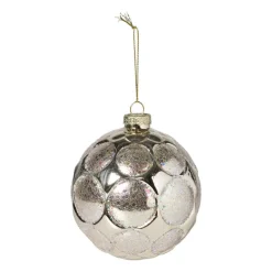 Xenos Kerstballen-Kerstbal relief - champagnekleurig