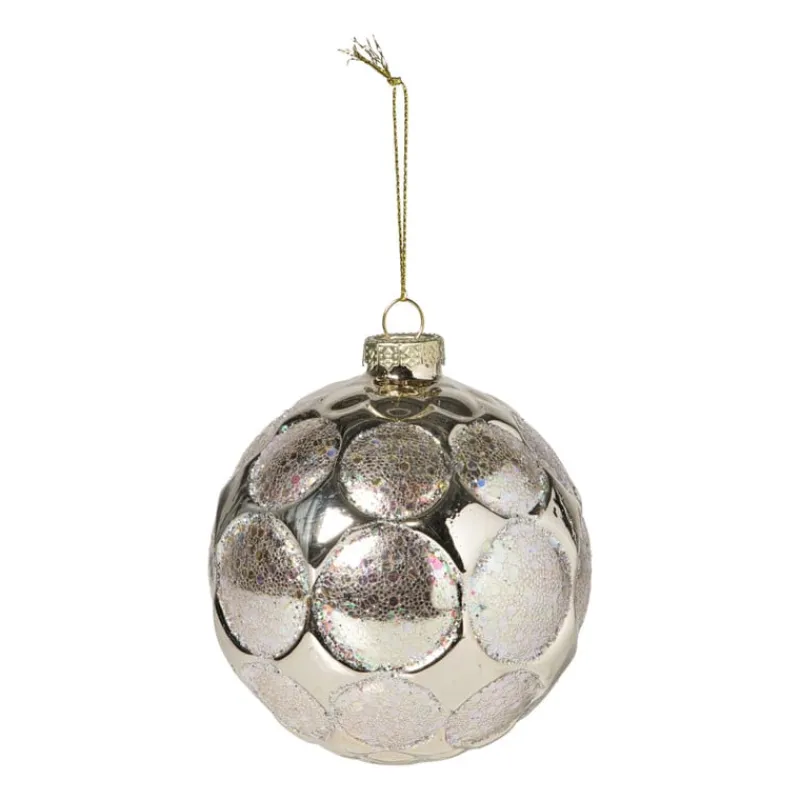 Xenos Kerstballen-Kerstbal relief - champagnekleurig