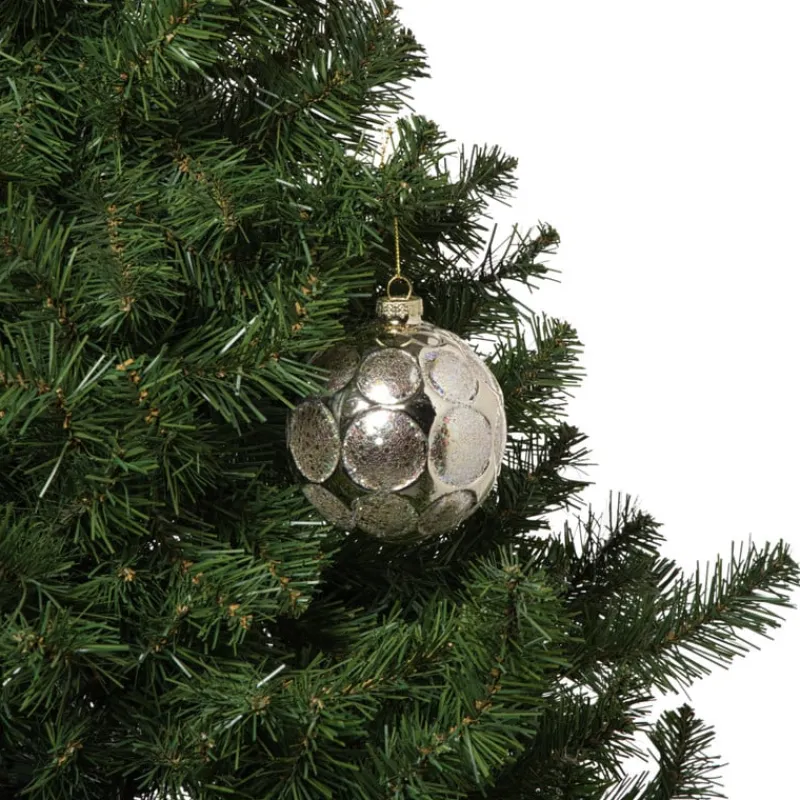 Xenos Kerstballen-Kerstbal relief - champagnekleurig