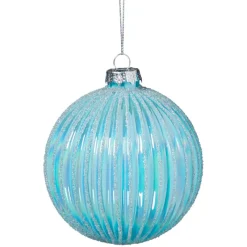 Xenos Kerstballen-Kerstbal ribbels - lichtblauw