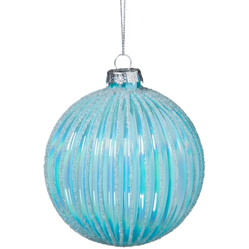 Xenos Kerstballen-Kerstbal ribbels - lichtblauw