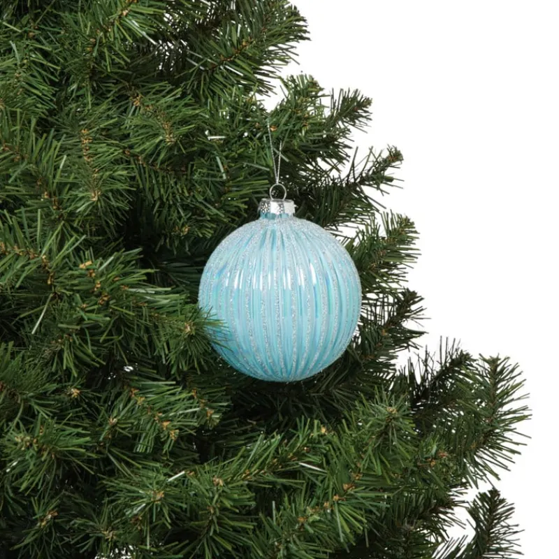 Xenos Kerstballen-Kerstbal ribbels - lichtblauw