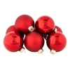 Xenos Kerstballen-Kerstbal rood - glas - set van 8
