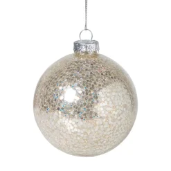 Xenos Kerstballen-Kerstbal sequins - beige