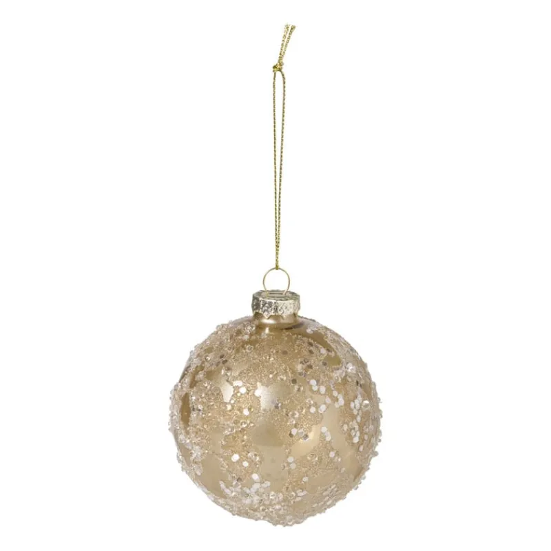 Xenos Kerstballen-Kerstbal sequins - goudkleurig