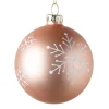 Xenos Kerstballen-Kerstbal sneeuwvlok - roze - ⌀8 cm