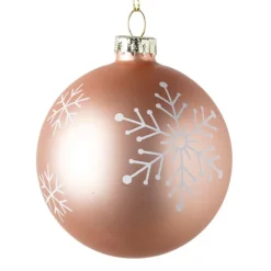 Xenos Kerstballen-Kerstbal sneeuwvlok - roze - ⌀8 cm