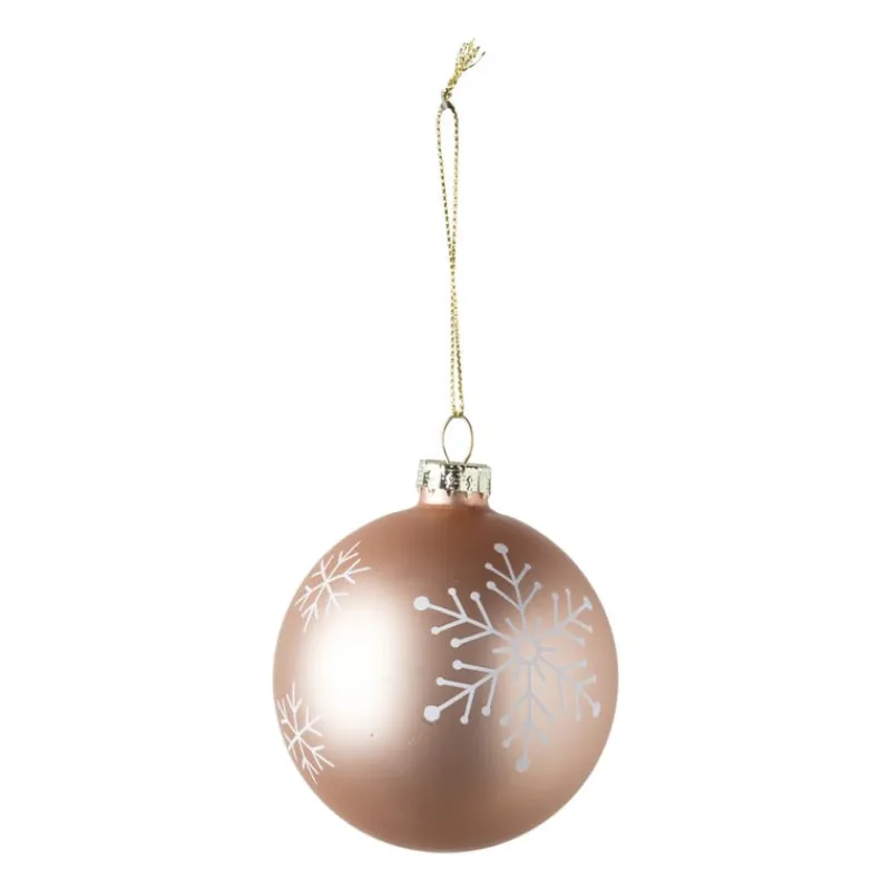Xenos Kerstballen-Kerstbal sneeuwvlok - roze - ⌀8 cm