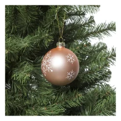 Xenos Kerstballen-Kerstbal sneeuwvlok - roze - ⌀8 cm