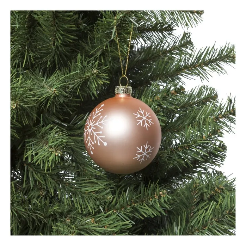 Xenos Kerstballen-Kerstbal sneeuwvlok - roze - ⌀8 cm