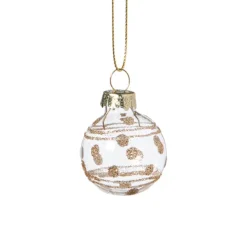 Xenos Kerstballen-Kerstbal stip/streep - goudkleurig