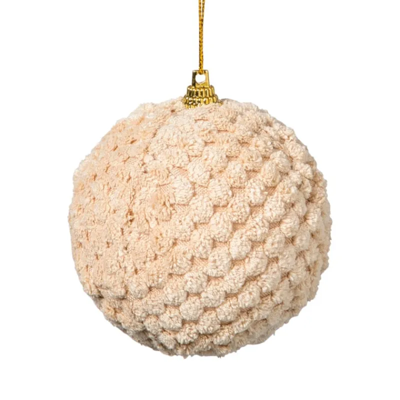 Xenos Kerstballen-Kerstbal stof - beige