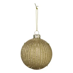 Xenos Kerstballen-Kerstbal strepen en stippen - groen