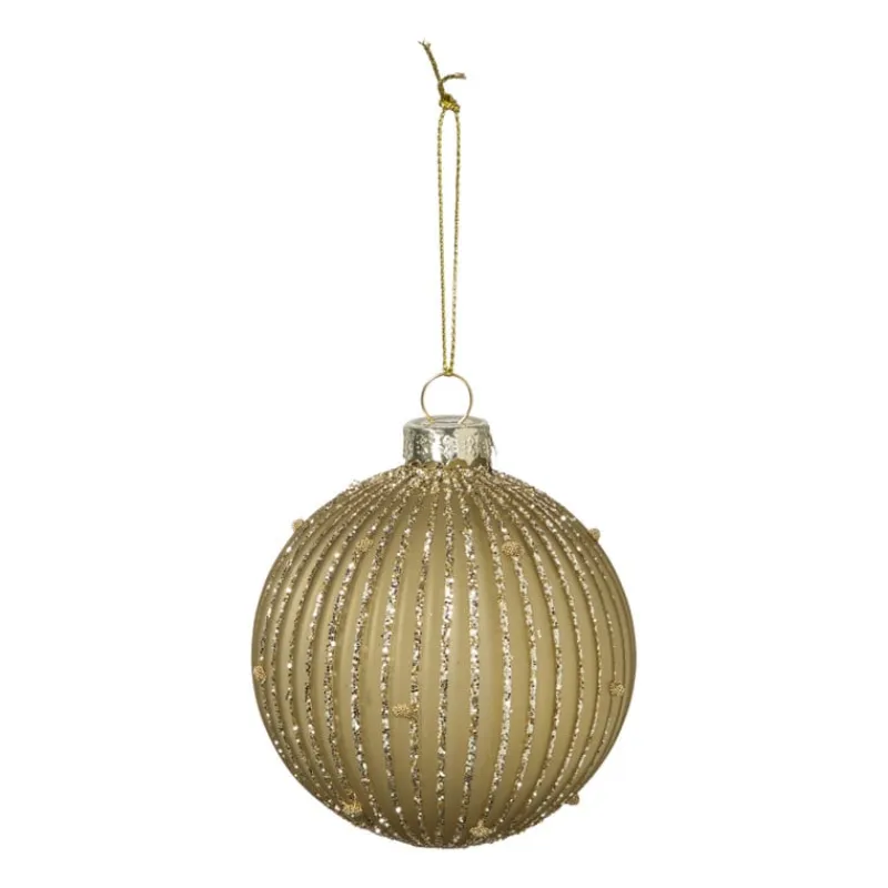 Xenos Kerstballen-Kerstbal strepen en stippen - groen