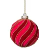 Xenos Kerstballen-Kerstbal swirl velvet - paars/roze