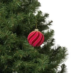 Xenos Kerstballen-Kerstbal swirl velvet - paars/roze