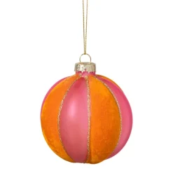 Xenos Kerstballen-Kerstbal twist - roze/oranje