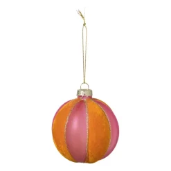 Xenos Kerstballen-Kerstbal twist - roze/oranje
