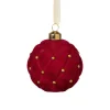 Xenos Kerstballen-Kerstbal velvet stip - rood