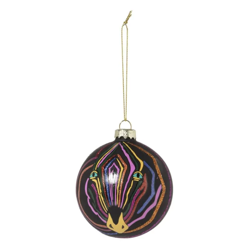 Xenos Kerstballen-Kerstbal zebra - glas - ø8 cm