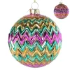 Xenos Kerstballen-Kerstbal zigzag - diverse kleuren - ø8x8 cm