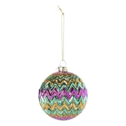 Xenos Kerstballen-Kerstbal zigzag - diverse kleuren - ø8x8 cm