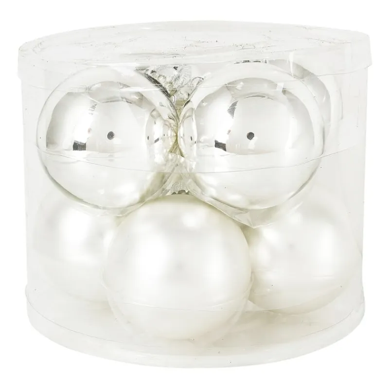 Xenos Kerstballen-Kerstbal zilver - glas - set van 8