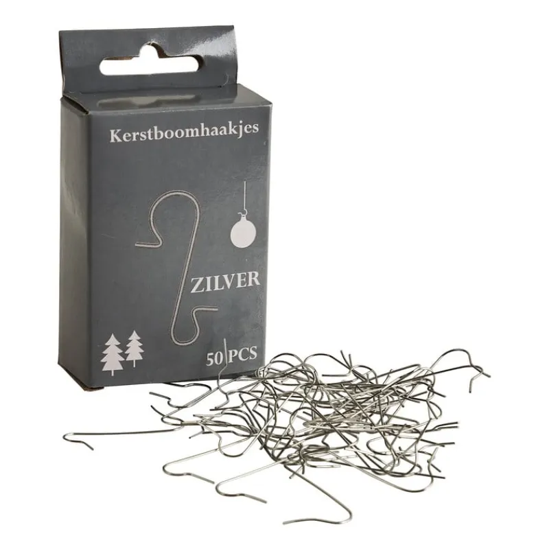 Xenos Kerstballen-Kerstbalhaakjes - zilver - metaal
