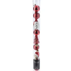 Xenos Kerstballen-Kerstballen set van 9 - rood