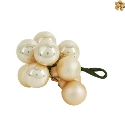 Xenos Kerstballen-Kerstballetjes op draad - goudkleurig - diverse varianten - ø2 cm