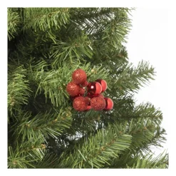 Xenos Kerstballen-Kerstballetjes op draad - rood - diverse varianten - ø2 cm