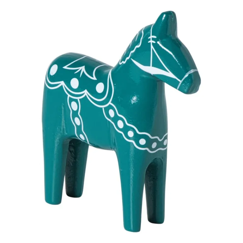 Xenos Kerstfiguren-Kerstbeeldje paard - groen - 18x16x4.5 cm